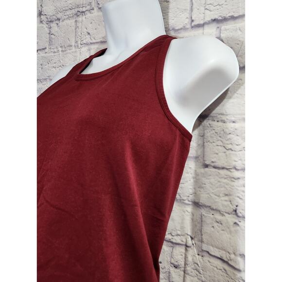Feathers Maternity Burgundy Racerback Tank Top 0/S Cut Out Back Detail Stretchy - Picture 2 of 4